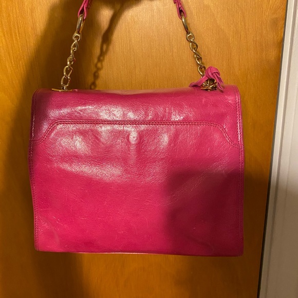 Hot Pink Leather Hand Bag - Picture 2 of 6